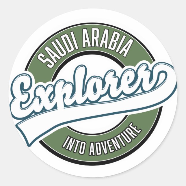 Saudi-Arabien-Entdecker ins Abenteuerlogo Runder Aufkleber (Vorderseite)