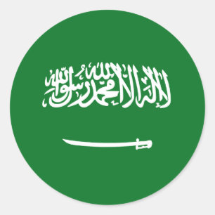 Saudi-Arabien Fisheye Flaggen-Aufkleber Runder Aufkleber