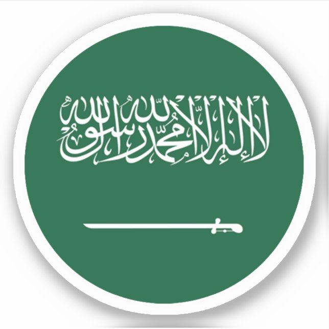Saudi-Arabien Flag-Round-Sticker Aufkleber (Vorderseite)