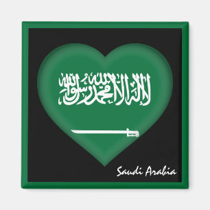 Saudi-Arabien Flag & Saudi Herzstück - Urlaub /Spo Magnet