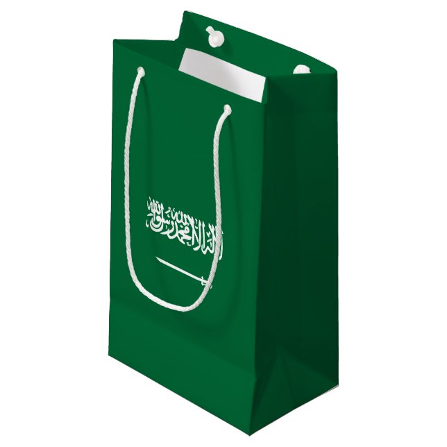 Saudi-Arabien-Flagge Kleine Geschenktüte (Vorderseite Schrägansicht)