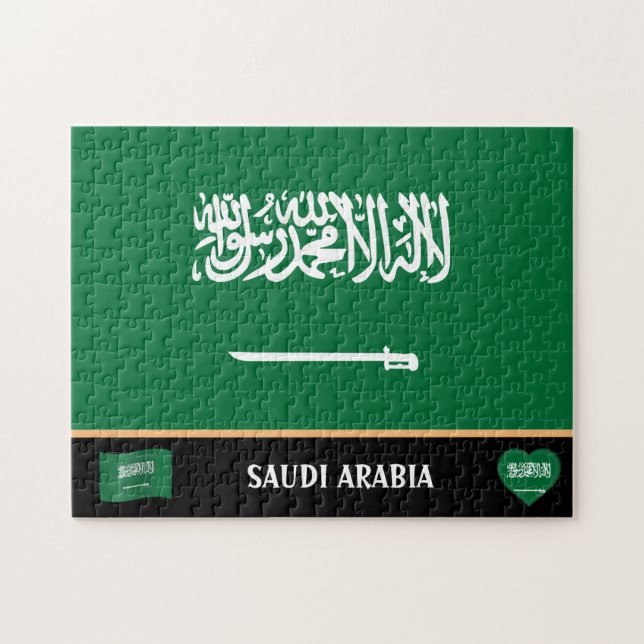 Saudi-Arabien Flagge & Saudi-Arabien / Saudi-Arabi (Horizontal)