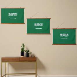 Saudi-Arabien-Flagge Wandteppich Mit Holzrahmen