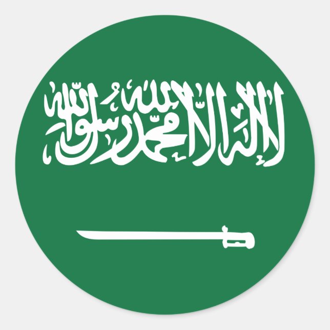 Saudi-Arabien Flaggenaufkleber Runder Aufkleber (Vorderseite)