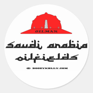 Saudi-Arabien Ölfelder, großes Öl, Öl Runder Aufkleber