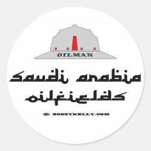 Saudi-Arabien Ölfelder, großes Öl, Öl Runder Aufkleber