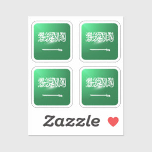 Saudi-Arabien quadratische glänzende Flagge Aufkleber