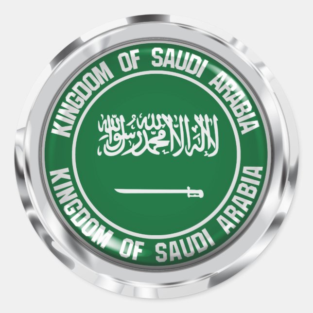 Saudi-Arabien-Runde Runder Aufkleber (Vorderseite)