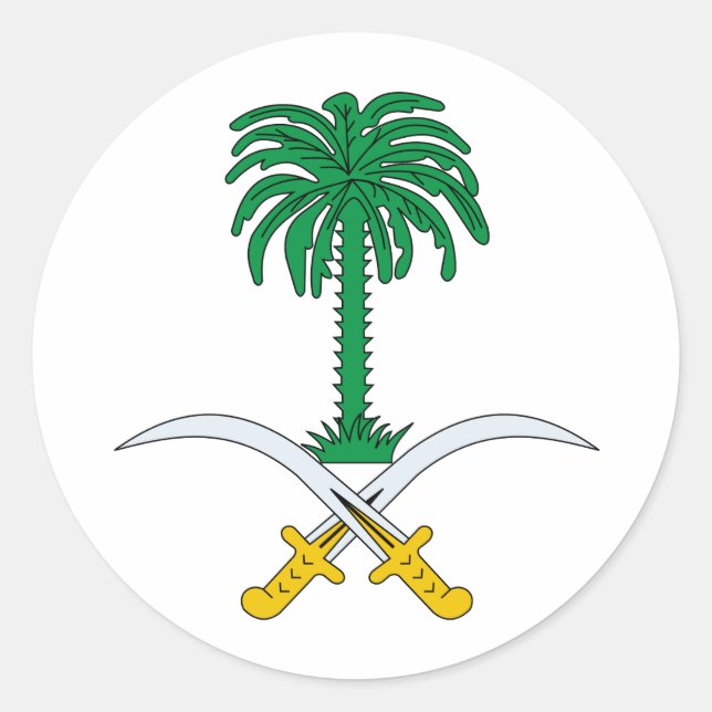 Saudi-Arabien Runder Aufkleber (Vorderseite)