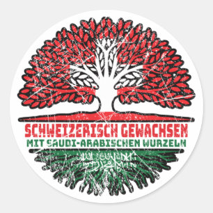 Saudi-Arabien Saudi-arabisch Schweizer Schweiz Runder Aufkleber