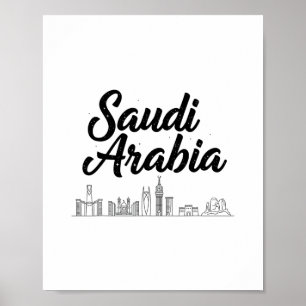 Saudi-Arabien Skyline Reise Urlaub Outfits Poster