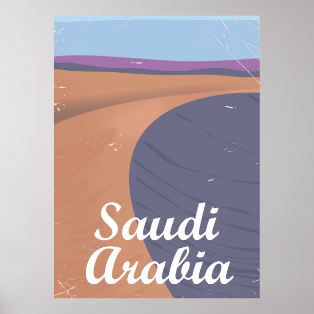Saudi-Arabien Vintage Reiseplakat Poster (Vorne)