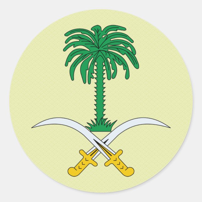 Saudi-Arabien-Wappen im Detail Runder Aufkleber (Vorderseite)