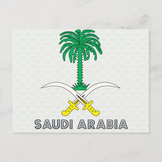 Saudi-Arabien-Wappen Postkarte (Vorderseite)