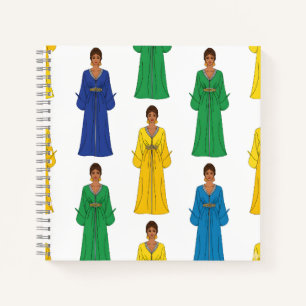 Saudi-Frauen in farbenfroher Kleidung Notizbuch