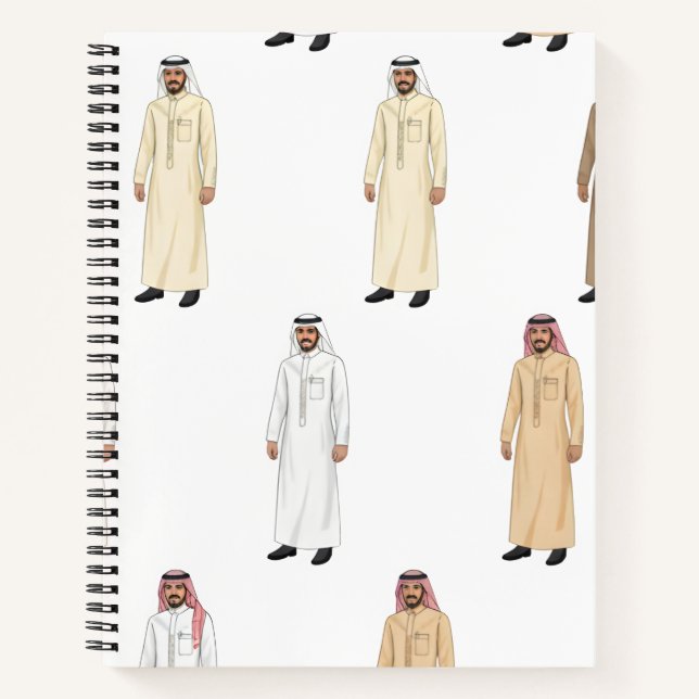 Saudi Heritage Men’s Thobe Notizbuch (Vorderseite)