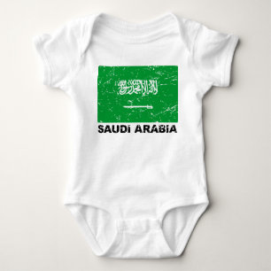 Saudia Arabien Vintage Flagge Baby Strampler