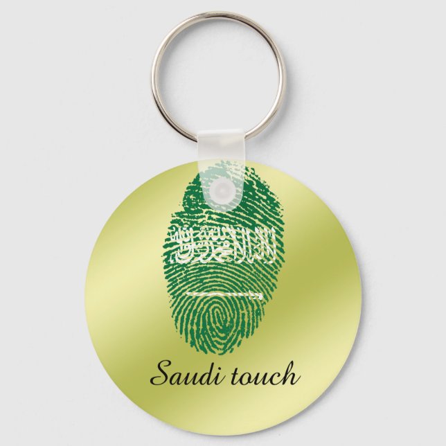 Saudische Touch-Fingerabdruckflagge Schlüsselanhänger (Vorderseite)