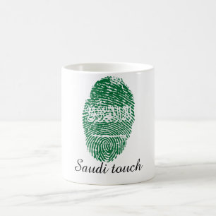 Saudische Touchfingerabdruckflagge Kaffeetasse