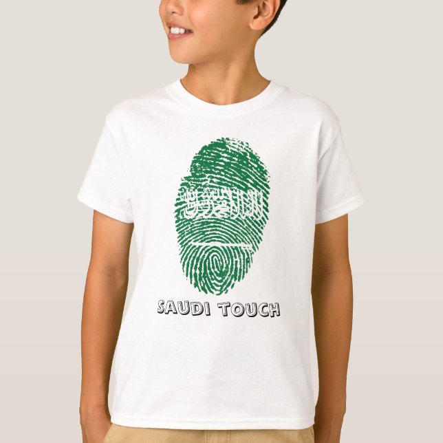 Saudische Touchfingerabdruckflagge T-Shirt (Vorderseite)