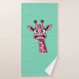 Sauer Gesicht Rosa Giraffe Badehandtuch