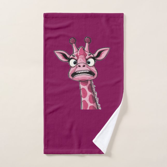 Sauer Gesicht Rosa Giraffe Handtuch (Handtuch)