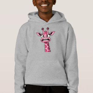 Sauer Gesicht Rosa Giraffe Hoodie