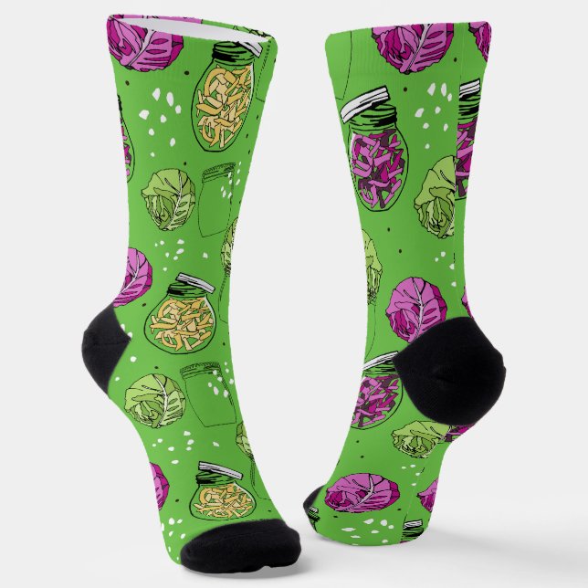 Sauerkraut Zutaten Gemustert Socken (Gewinkelt)