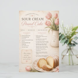 Sauerrahm-Pfundkuchen-Rezept, rosa Tulpen rustikal