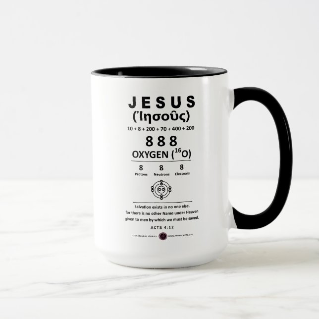 Sauerstoff 888 Name Jesu Tasse (Rechts)