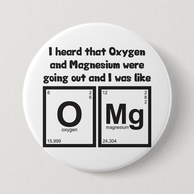 Sauerstoff und Magnesium OMG Button (Vorderseite)