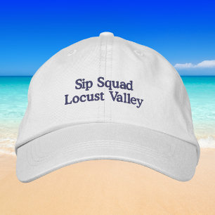 Sauf Squad (Deine Stadt) Lustig Vornehmes Wein Bas Bestickte Baseballkappe