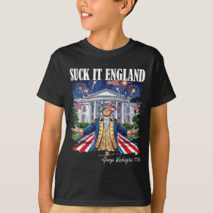 Saug England Lustig 4. Juli George Washington T-Shirt