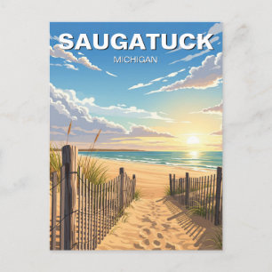 Saugatuck Beach Michigan Travel Postkarte