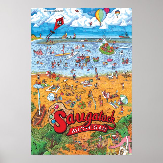Saugatuck Beach Poster (Small 13" x 19") (Vorne)