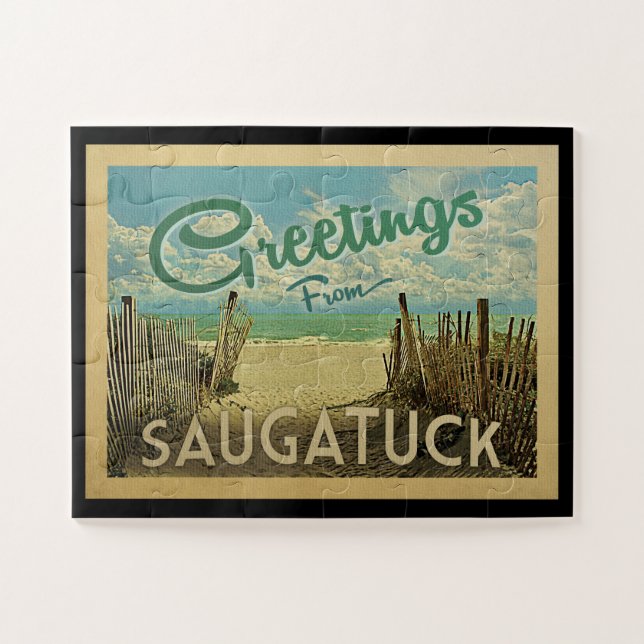 Saugatuck Beach Vintage (Horizontal)