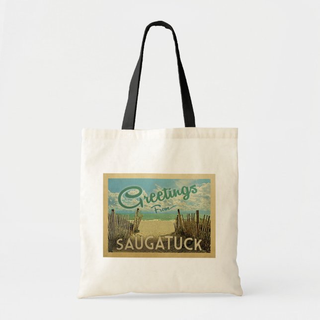 Saugatuck Beach Vintage Tragetasche (Vorne)