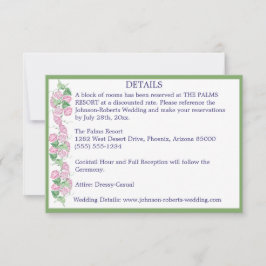 Sauge avec détails de fleurs roses Cartes