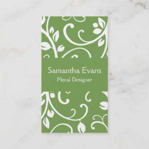 Sauge et carte de visite floral blanc de vigne