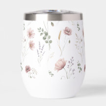 Sauge rose verte Fleur sauvage aquarelle