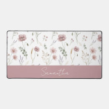 Sauge verte aquarelle Fleur sauvage rose poussiére