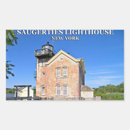 Saugerties Lighthouse, Hudson River New York Rechteckiger Aufkleber