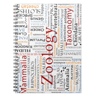 Säugetiere in der Typografie Notizblock