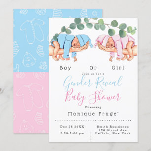 Säugling Girl Boy Mommy's Arm Gender Reveal Einlad Einladung