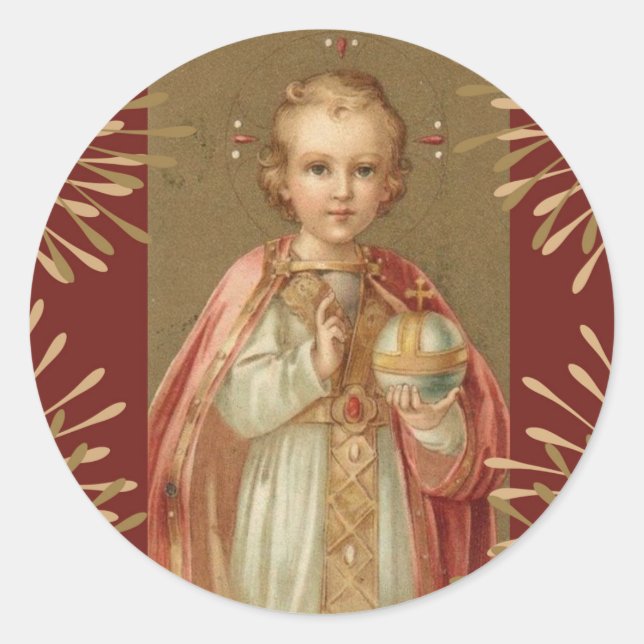 Säugling Jesus von Prag Runder Aufkleber (Vorderseite)