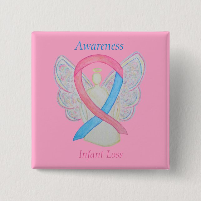 Säugling Lose Awareness Ribbon Engel Custom Art Bu Button (Vorderseite)