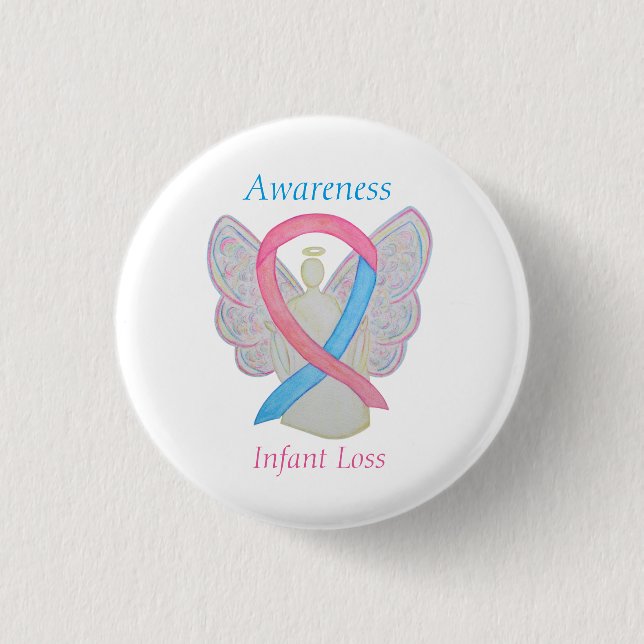 Säugling Lose Awareness Ribbon Engel Custom Art Bu Button (Vorderseite)