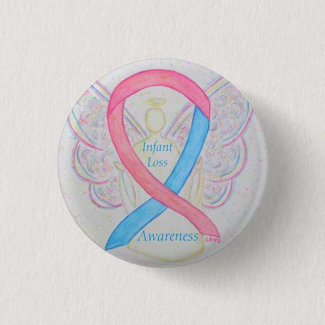 Säugling Lose Awareness Ribbon Engel Custom Art Bu Button (Vorderseite)