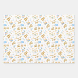 Säugling-Spielzeugzug Aquarell Kaninchen Baby Geschenkpapier Set