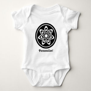 Säugling-T-Shirt der Blumenexplosion, schwarz Baby Strampler